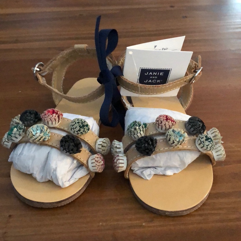NWT Janie and Jack Sandals Toddler Girl Size 7